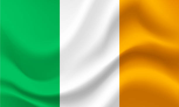 irland vektor-banner. flagge irlands. flagge irlands. illustration der irischen flagge. - all european flags stock-grafiken, -clipart, -cartoons und -symbole