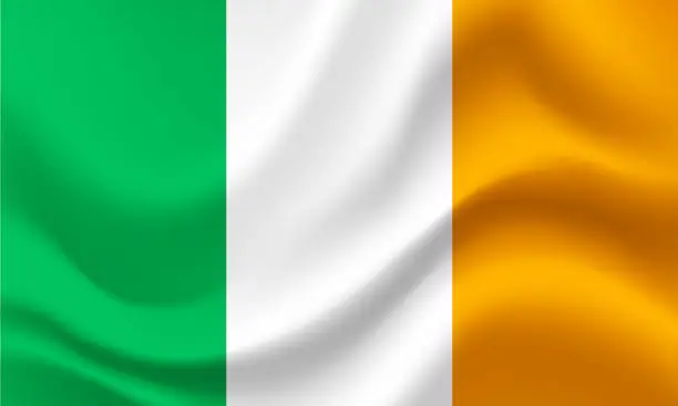 Vector illustration of Ireland vector banner. Ireland flag. Flag of Ireland. Irish flag illustration.