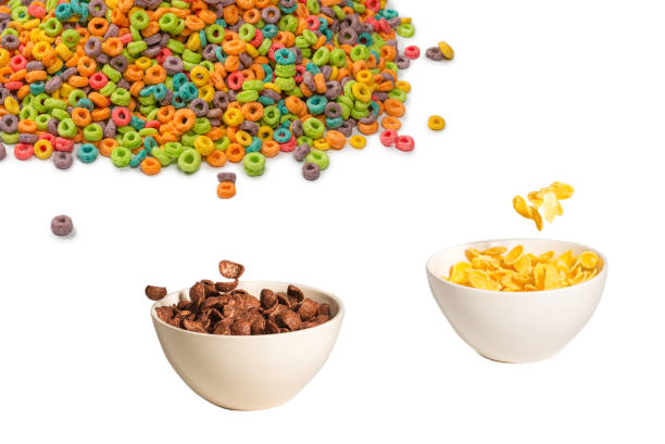 istock Sweet multicolored flakes, cereal loops. 1472127624