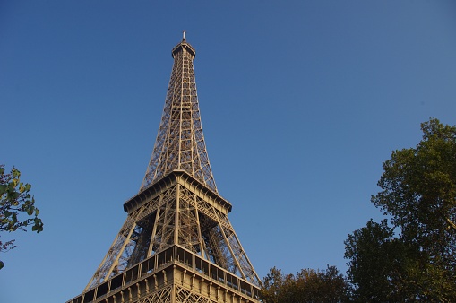 The Eiffel Tower by day\nThis photo was taken in Paris, the capital of France, from a boat on the Seine River that runs through Paris. Photo taken on 10/19/2018.\nThere are already this kind of photos on the site. The Eiffel Tower is the emblematic monument of Paris, built between 1887 and 1889. Height: 330 meters