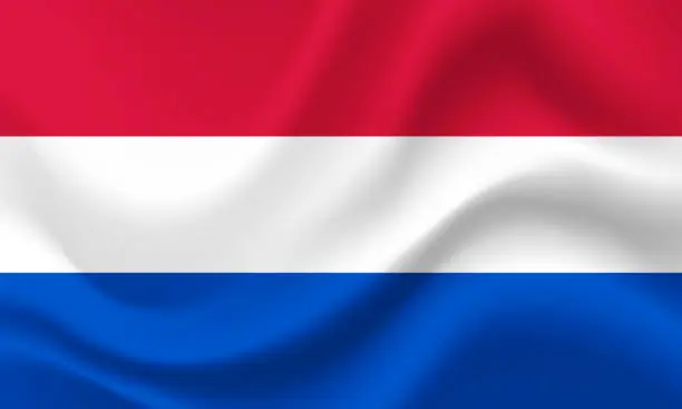 Vector illustration of Vector Flag of Netherlands. Netherlands banner. Netherlands banner. Symbol of Netherlands