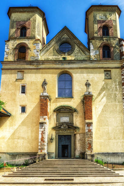 Benedictine Abbey in Tyniec is stunning monastery above the river. Historical church on rock with medieval look and mood.