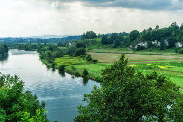 Vistula river in Poland. View from the hills in Tyniec on the longest river in Poland.