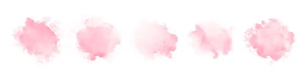 Vector illustration of Abstract pink watercolor water splash set on a white background. Vector watercolour texture in rose color