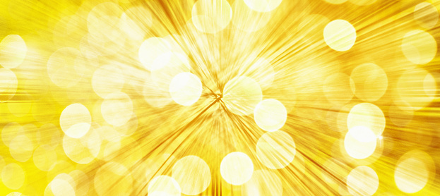 Abstract yellow bokeh background.