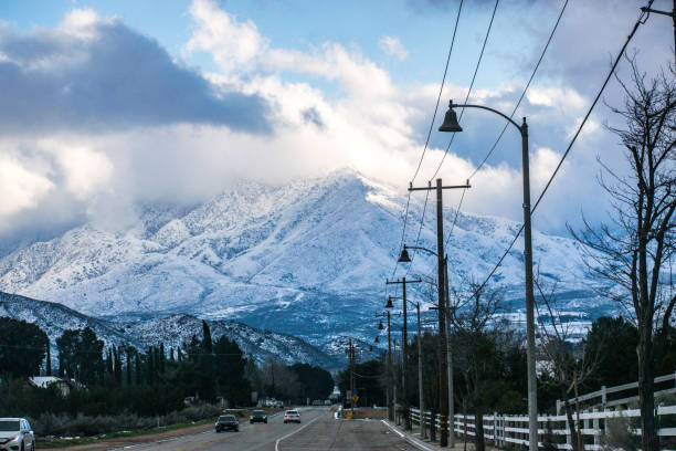 Snow covered mountain in Acton, California Snow covered mountain in Acton, California. acton california stock pictures, royalty-free photos & images