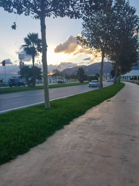 istock Lovely eve for a walk beside town 1472140941