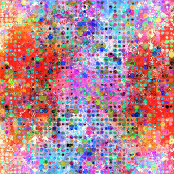Colorful dots abstract painting art background.