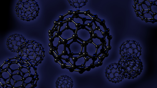 Collection of buckminsterfullerene molecules or buckyballs