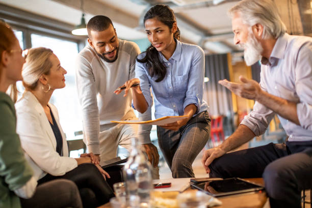 istock Business people having a meeting in a restaurant 1472150438