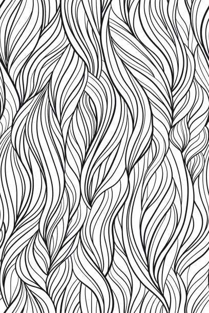 Vector illustration of Seamless abstract wave pattern. Repeating texture. Yarn fibers design. Vector illustration.