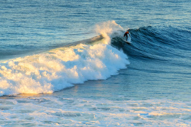 Surfing in Pichilemu, Chile stock photo