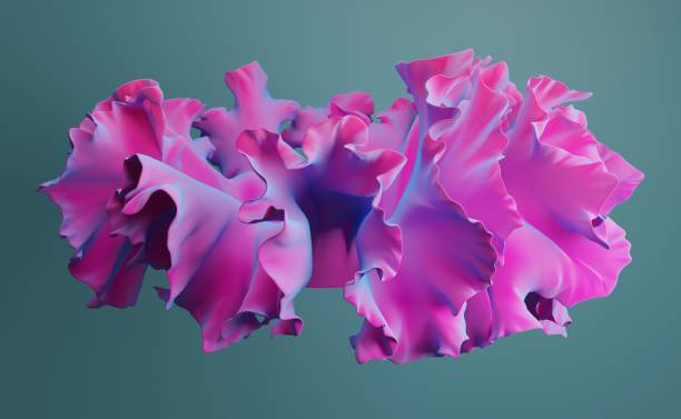 istock Abstract magenta and blue neon shape. 1472150859