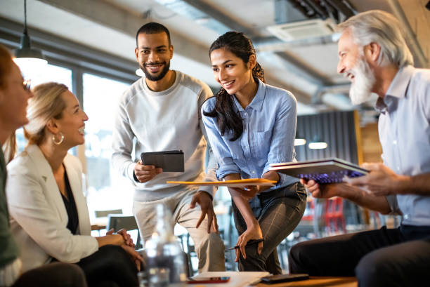 istock Business people having a meeting in a restaurant 1472150986