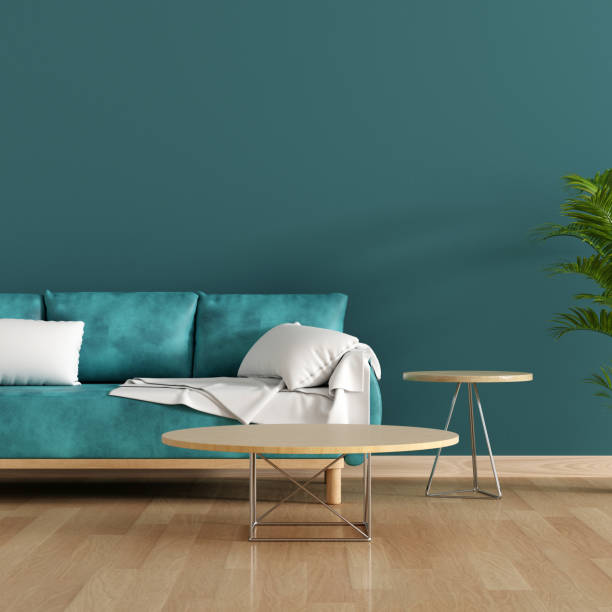 istock Sofa in white living room with blank table for mock up,3D rendering 1472153515