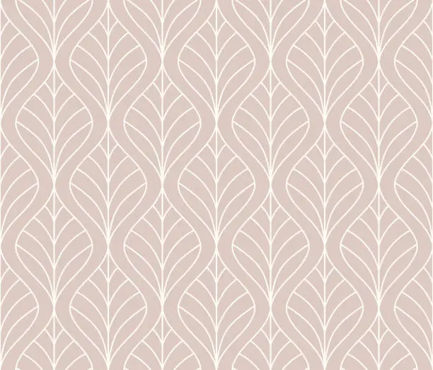 Vector illustration of Damask organic leaves seamless pattern. Vector retro style background print. Decorative flower texture.