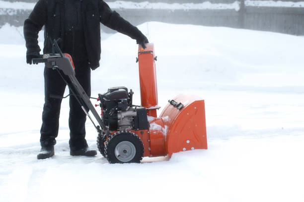 istock Portable snowplow powered by gasoline. 1472156260