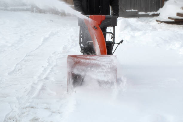 istock A portable snow blower powered by gasoline. 1472156267
