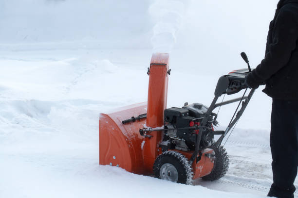 istock A portable snow blower powered by gasoline. 1472156271