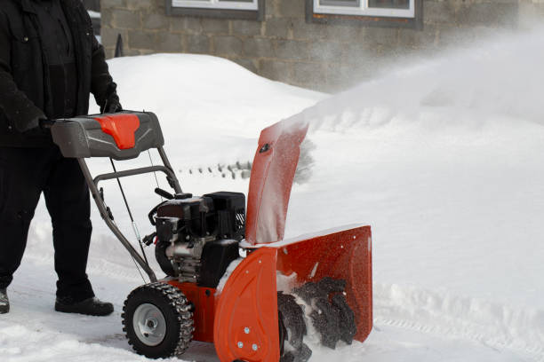 istock A portable snow blower powered by gasoline. 1472156848