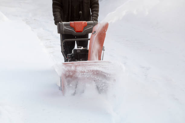 istock A portable snow blower powered by gasoline. 1472156919