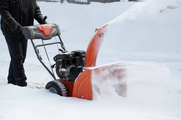 istock A portable snow blower powered by gasoline. 1472156987