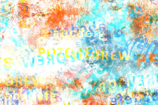 istock Turquoise grunge background with numbers and letters 1472161619