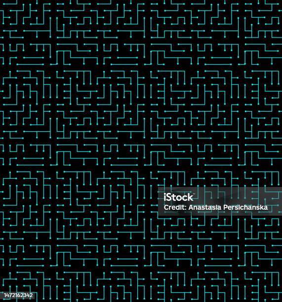 High Tech Seamless Vector Texture Circuit Board Pattern In Modern ...