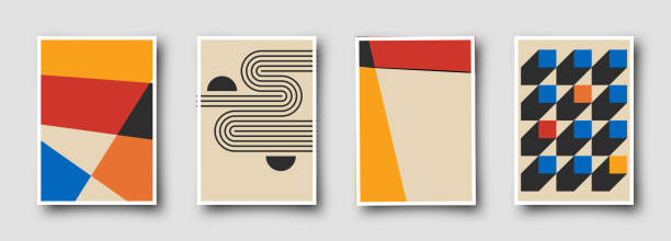 Retro 60s-70s graphic design covers. Cool vintage shape compositions. Trendy colorful bauhaus art templates. Retro 60s-70s graphic design covers. Cool vintage shape compositions. Trendy colorful bauhaus art templates. 3610 stock illustrations