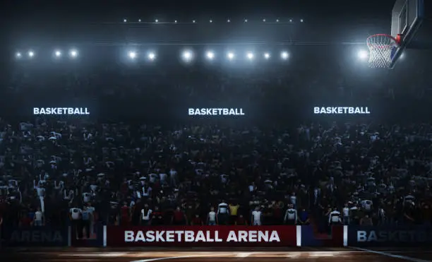 Photo of Professional basketball arena in 3D.