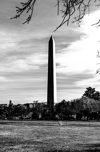 The Washington Monument is an obelisk-shaped building, on the National Mall in Washington, D.C., built to commemorate George Washington, commander-in-chief of the Continental Army in the American Revolutionary War and the first President of the United States.