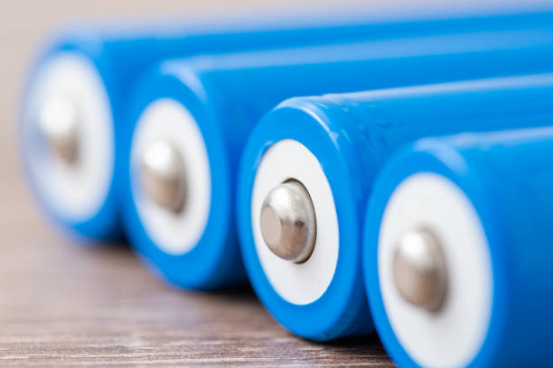 istock 4 li-ion batteries on the table 1472180570
