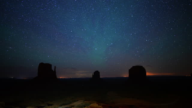 Monument Valley Milky Way Galaxy Pan R Time Lapse Stars in Navajo Nation Arizona and Utah Southwest USA