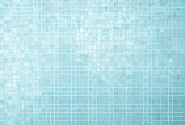 istock Blue light ceramic wall chequered and floor tiles mosaic background in bathroom, kitchen. Design pattern geometric with grid wallpaper texture decoration pool. Simple seamless abstract surface clean. 1472185986