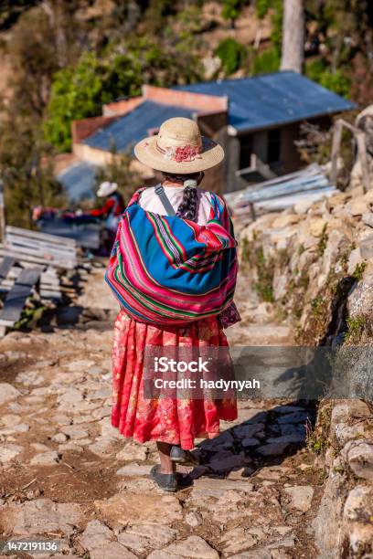 Young Aymara Woman On Isla Del Sol Lake Titicaca Bolivia Stock Photo - Download Image Now