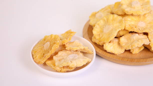 istock Dried pineapple put them in a small white plate. 1472192423
