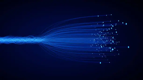 Optical fibers with lights at the ends.