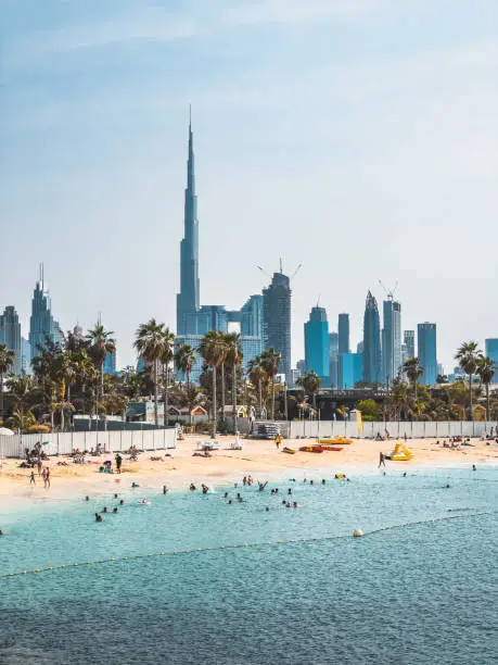 La Mer Beach and beachfront shops La Mer Central in Dubai, United Arab Emirates. High quality photo