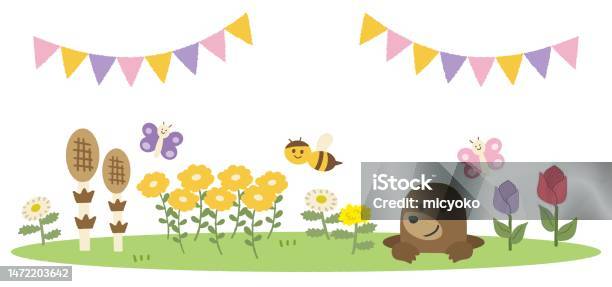 Fun Spring Frame Spring Cute Frame Illustration Material Stock Illustration - Download ...