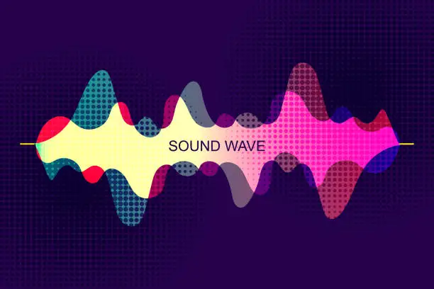 Vector illustration of Audio Waves Abstract Background