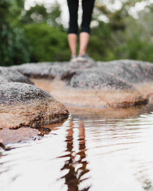 istock Reflection of a young woman leg 1472207326