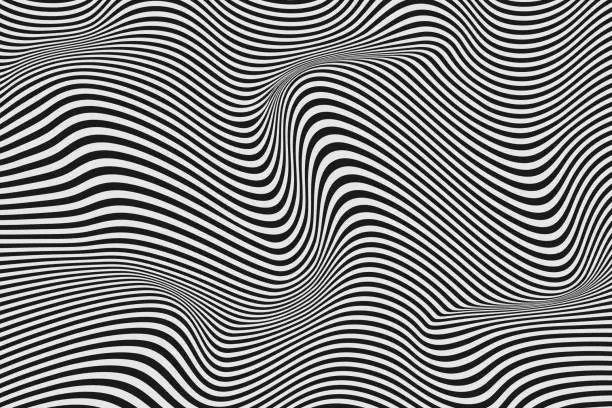 Vector illustration of Halftone Pattern, Abstract Background of rippled, wavy lines