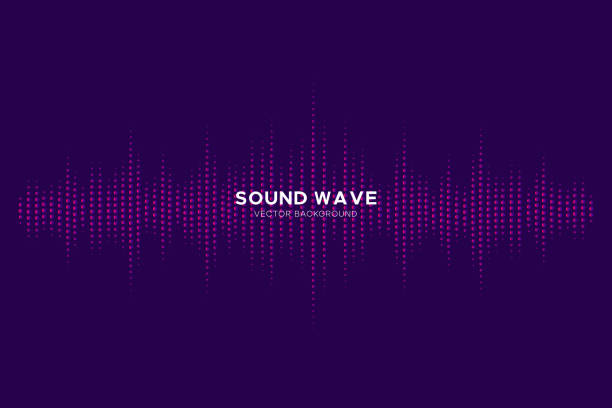 schallwellenpunkte hintergrund - sound wave spotted radio wave backgrounds stock-grafiken, -clipart, -cartoons und -symbole