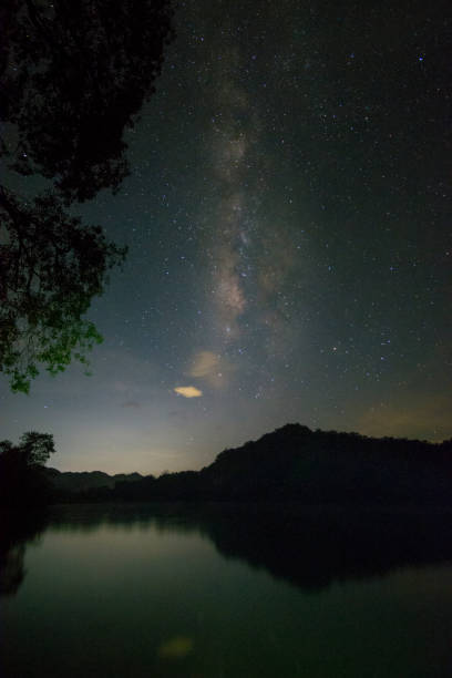 istock Milky way over La Maria lake. 1472213210
