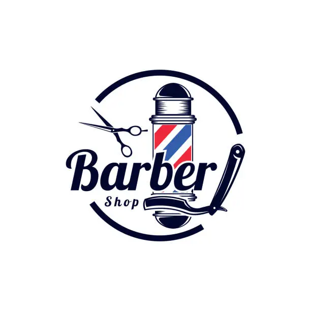 Vector illustration of Barbershop label stamp  design for your business and professional with quality services vector design illustration.