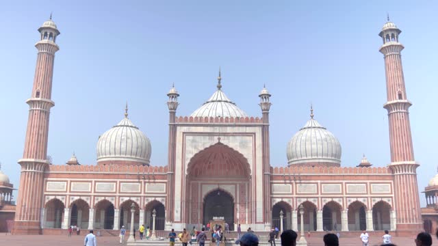 Wide shot of Jama Masjid Delhi India interiors