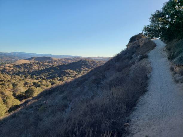 istock Steep trail climbing to a viewpoint in Central California 1472222203