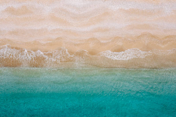 istock Unrecognisable beach, directly above drone point of view 1472223185