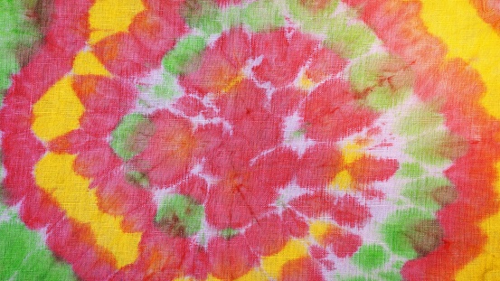 Top view of colorful tie-dye pattern background