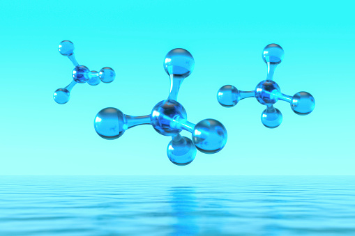 3d rendering of water molecule